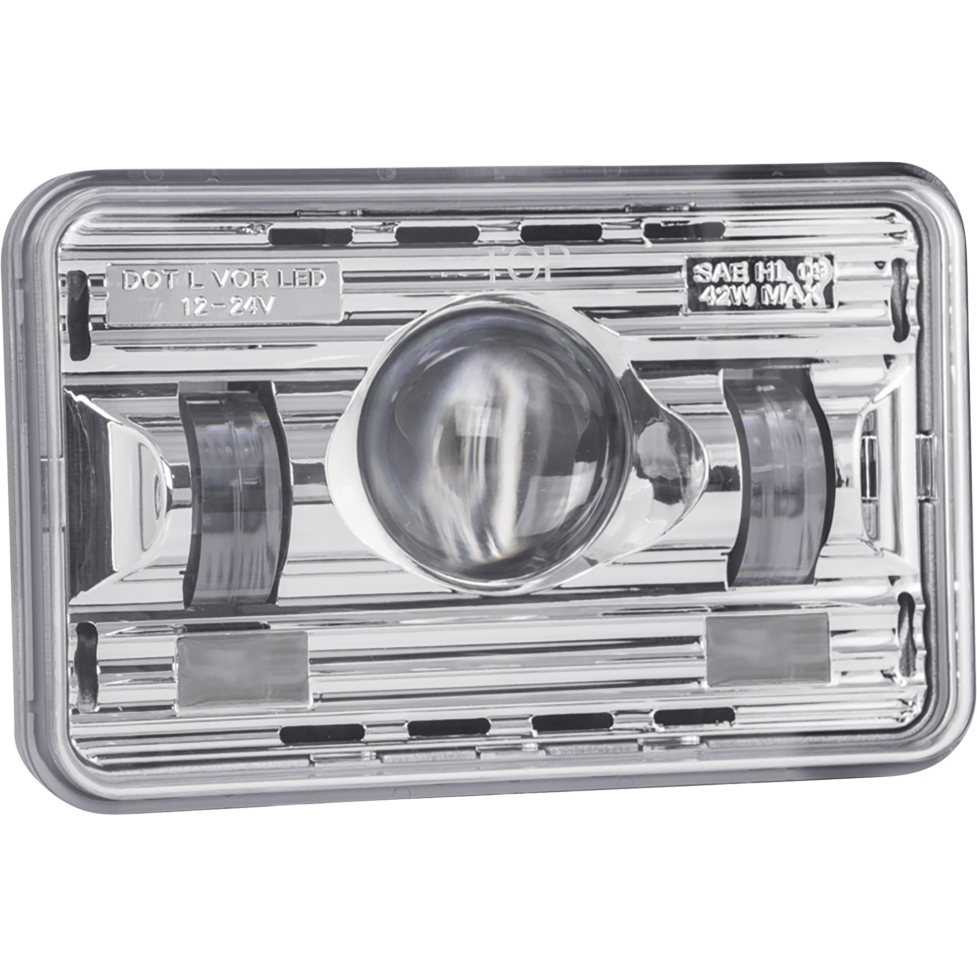 Trux Accessories 6in. x 4in. Low Beam LED Semi-Truck Headlight, Clear, Model# TLED-H6
